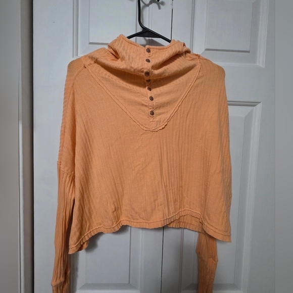 Free People Blissed Out Ribbed Henley Oversized Size XS - Picture 2 of 11